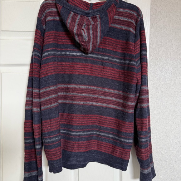 Lucky Brand Men's V-Neck Sweater - Red and Blue Stripes - Picture 2 of 2